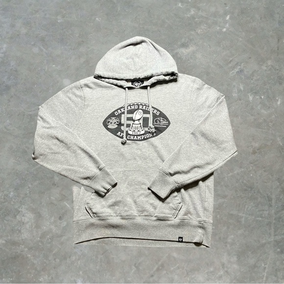 47 Brand Oakland Raiders AFL Champions 50th Anniversary Hoodie Gray Mens XL - Picture 1 of 4